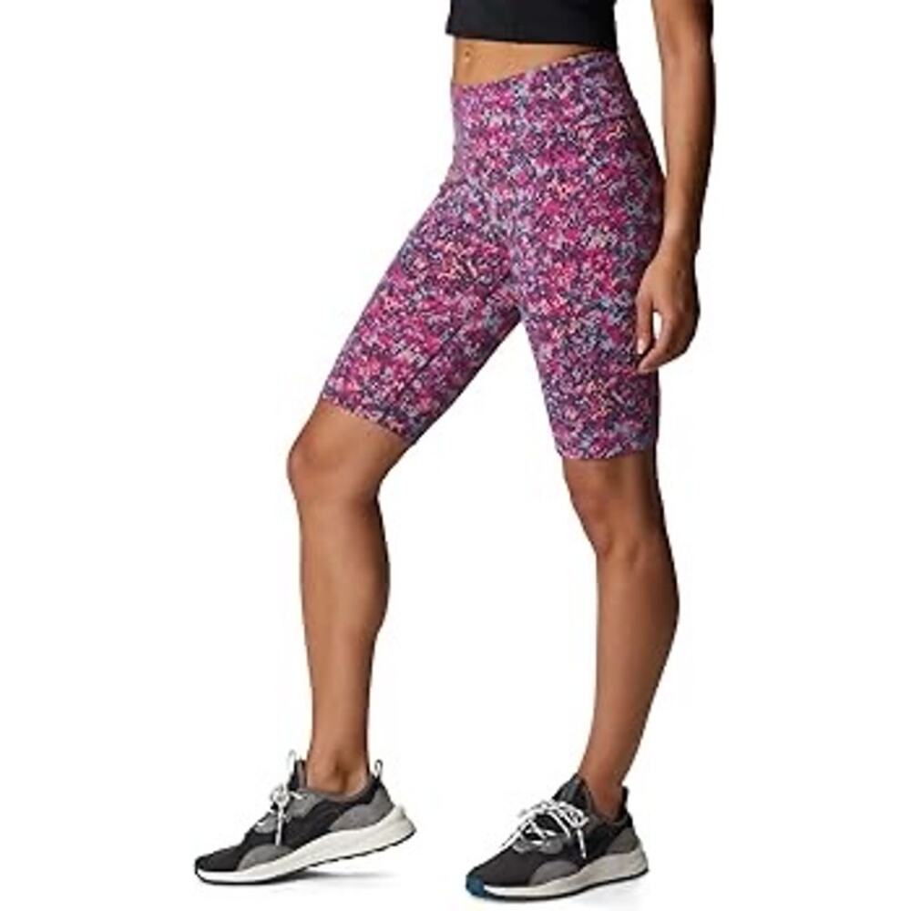 Columbia Trek 1/2 Tight Shorts Women XS NWT Biker Floral Pink Workout